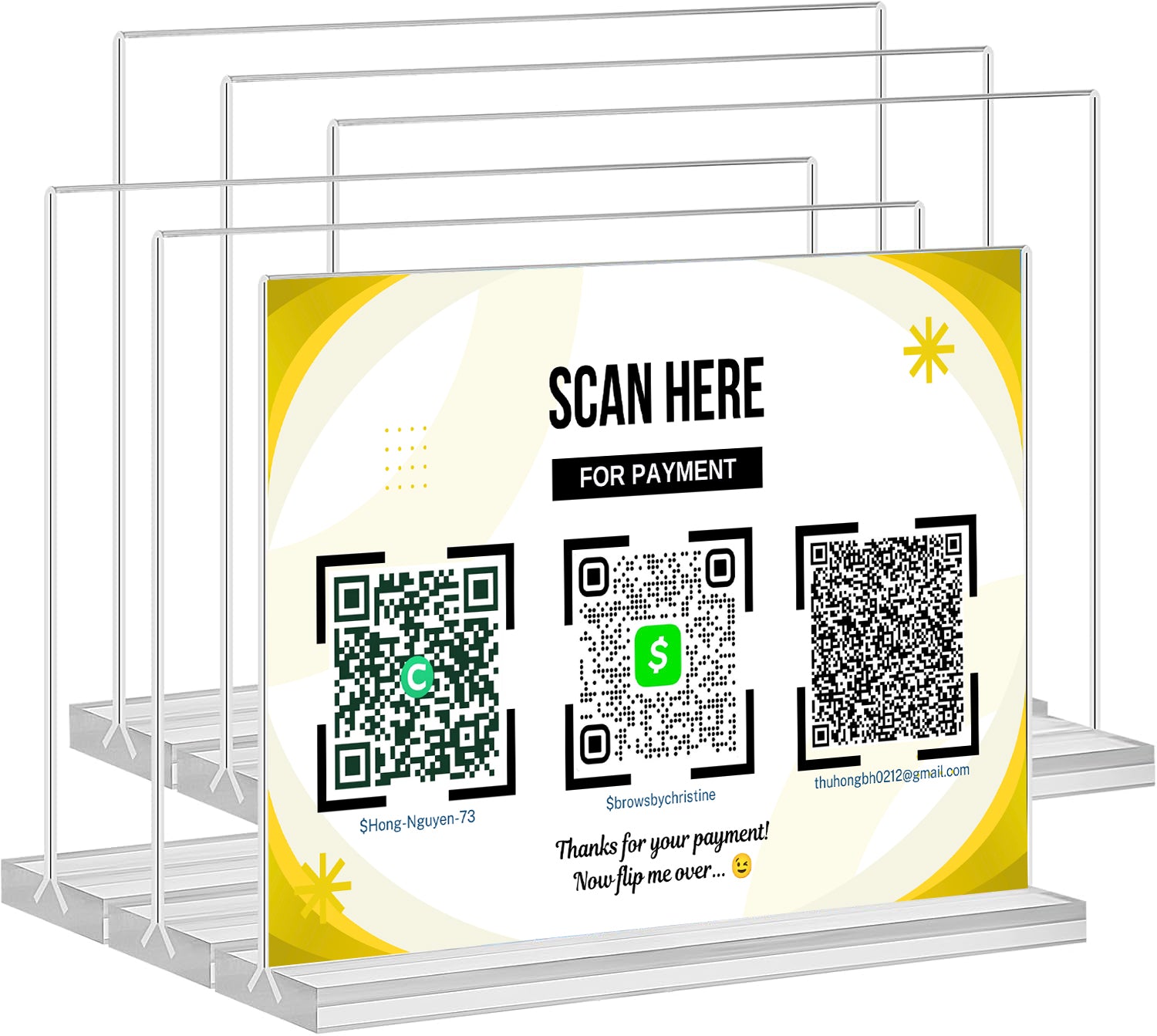 Custom QR Code Acrylic Table Stand | Print-Ready File Required