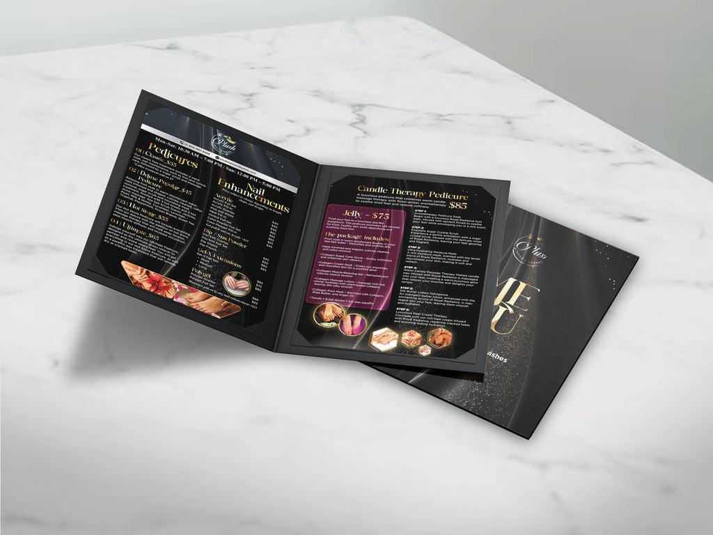 Menu Cover for 8.5 x 11 Menus, Double Panel - Black