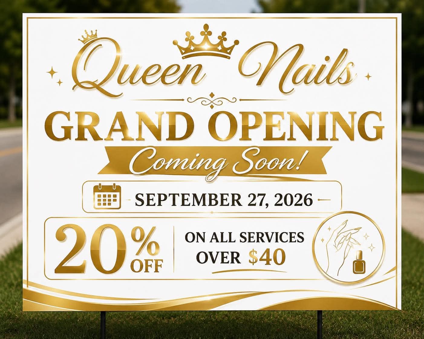 Custom Design Yard Sign 24" × 16" | Double-Sided + Stake