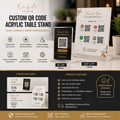 Custom QR Code Acrylic Table Stand | Print-Ready File Required