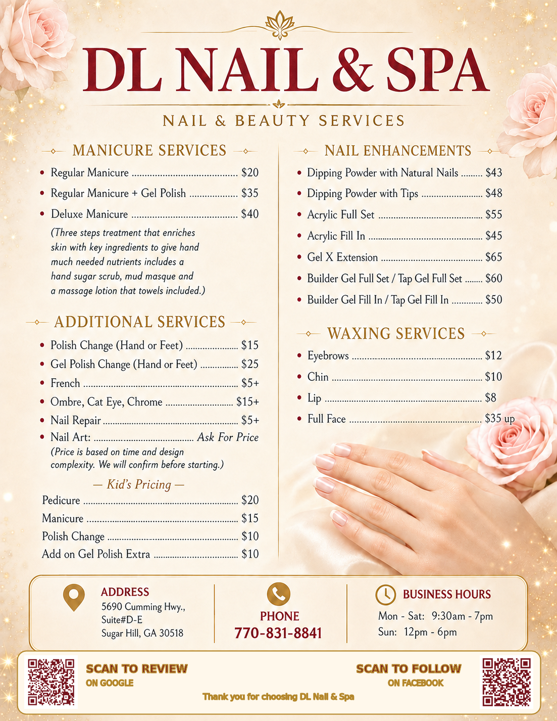 Laminated Menu 8.5in x 11in | Full color 2 sides