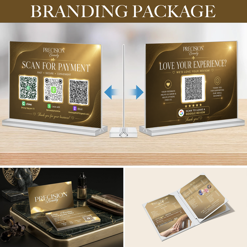Custom QR Code Acrylic Table Stand | Print-Ready File Required