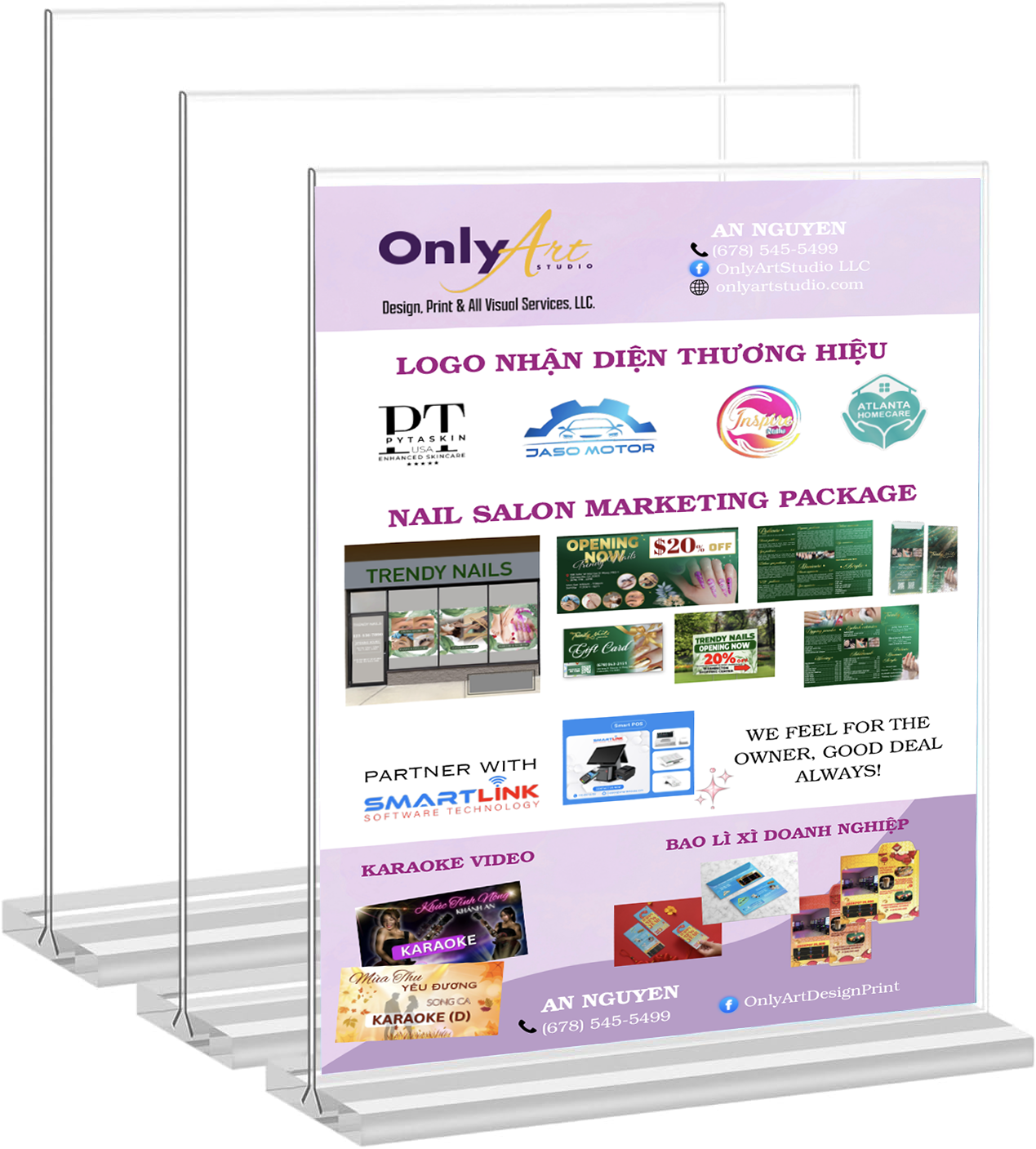 Custom QR Code Acrylic Table Stand | Print-Ready File Required